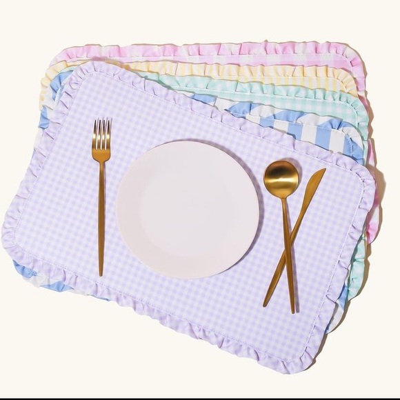 RARE Stoney Clover Lane Place Mat in Mint Chip Gingham - Picture 3 of 5